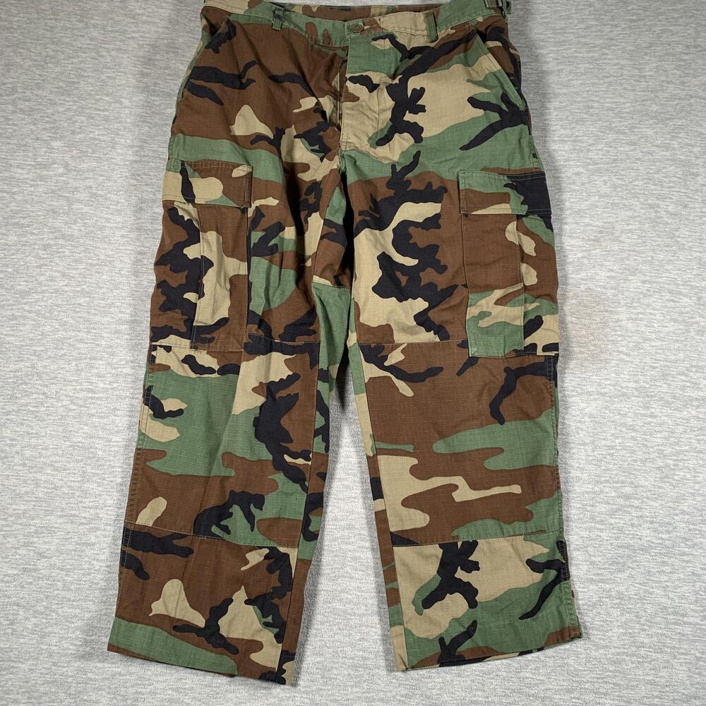 Unicor Cargo Pants Mens 34x25 Multicolor Woodland Camo Ripstop Army Combat